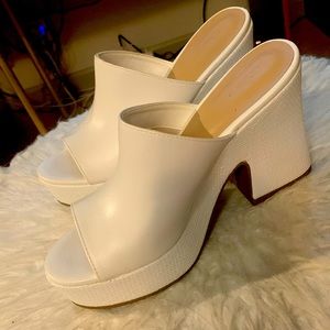 White Aldo platform shoes